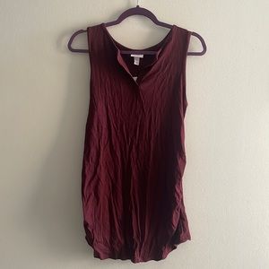 Soft Ribbed Maroon Maternity Shirt NWT Size M